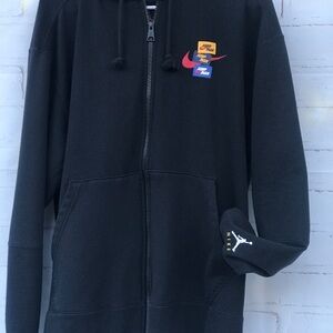 JORDAN: Mens Black Zip-Up Hoodie Large